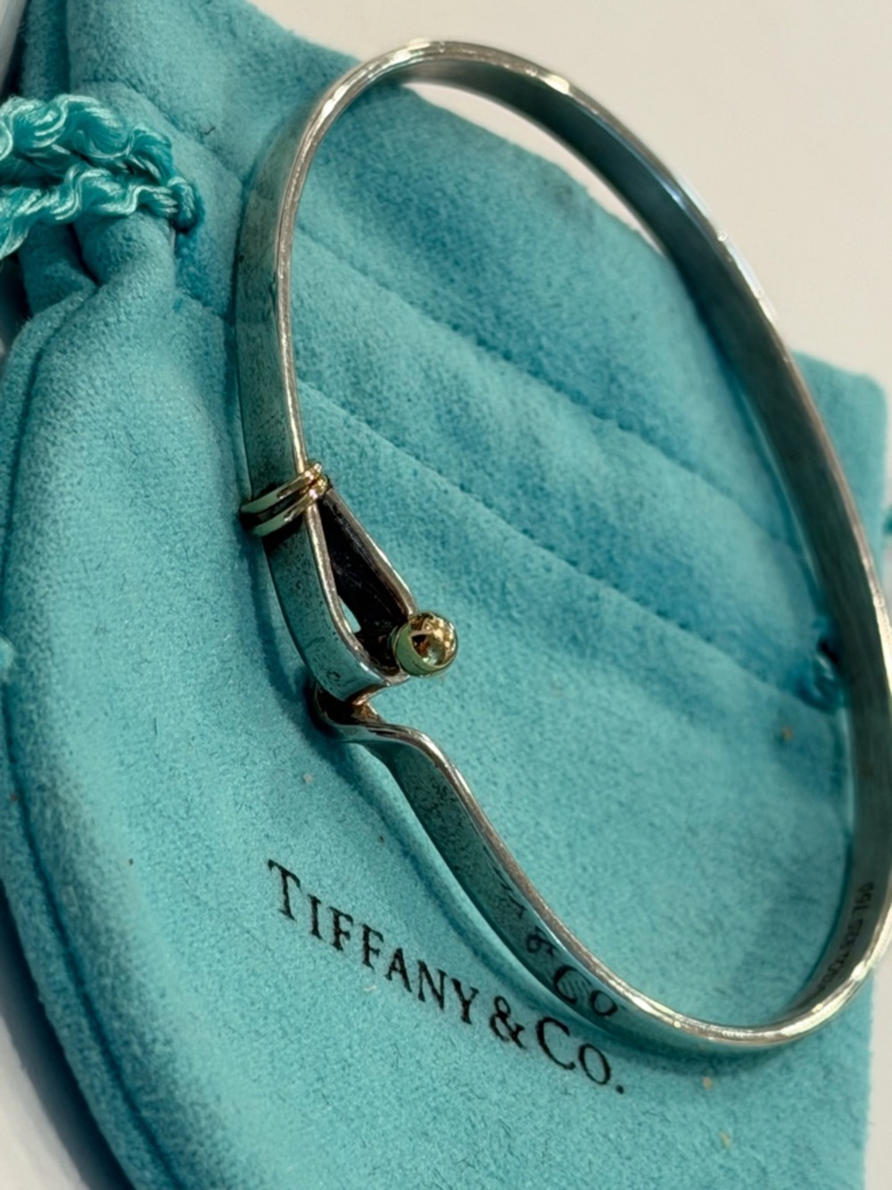 Tiffany & Co. Two-Tone Silver Hinged Bangle